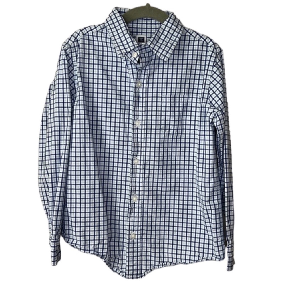Janie And Jack Plaid Button Up Long Sleeve Top Size 6